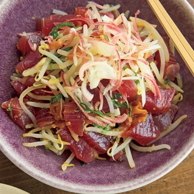 かつおともやしの香味あえ