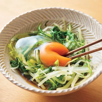 水菜の卵おひたし