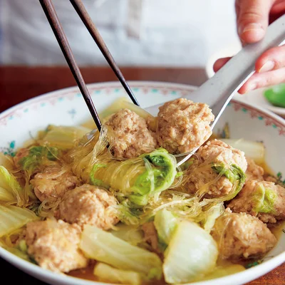 とりだんごとはるさめの中華煮
