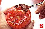 トマトの切り方(中身をくり抜く（２）の画像