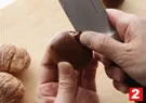 栗の皮のむき方(網で焼いてからむく方法（２）の画像