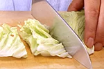白菜の切り方(ざく切りの画像