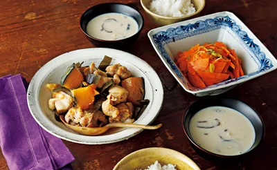 「とり肉とかぼちゃの昆布煮」の献立