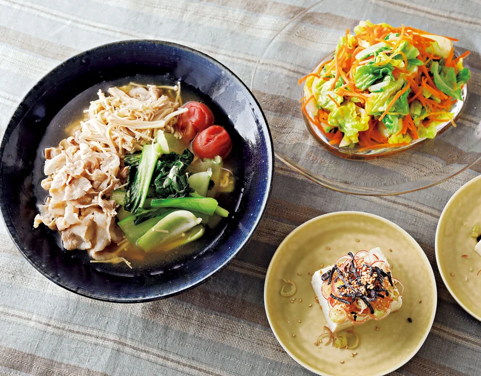 豚肉とチンゲン菜のさっと煮 梅風味