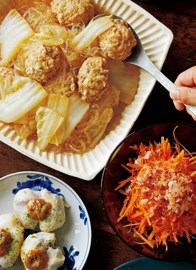 「とりだんごと白菜のはるさめ煮」の献立