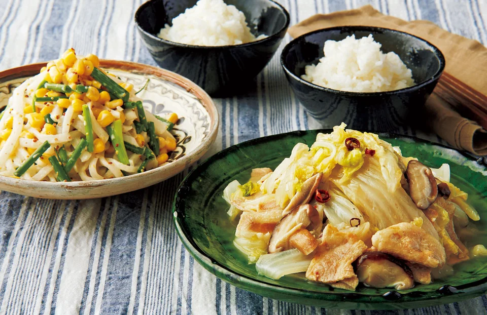 豚バラ肉と白菜のにんにく蒸し