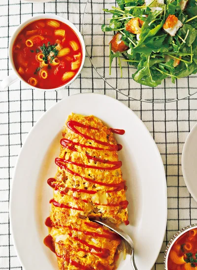 「納豆チーズオムレツ」の献立