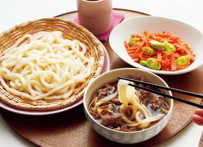 「牛ごぼうのつけうどん」の献立