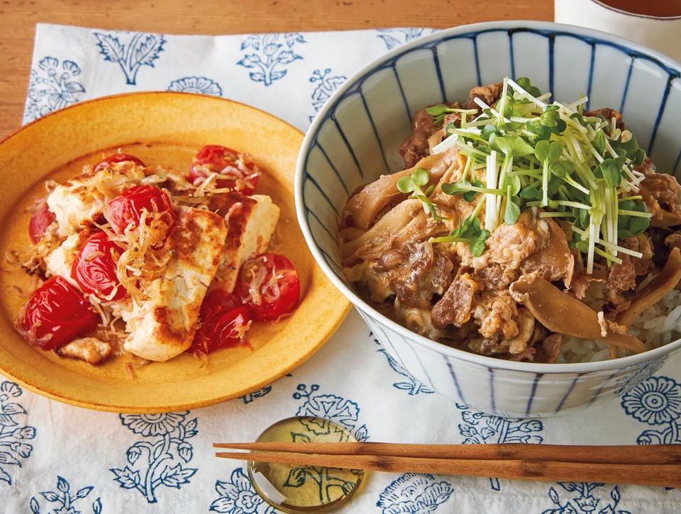 牛肉とまいたけの卵丼