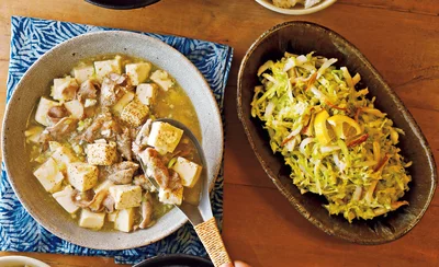 「豚こまの白麻婆豆腐」の献立