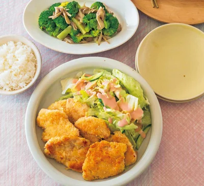 「とりむねのチーズカツレツ」の献立