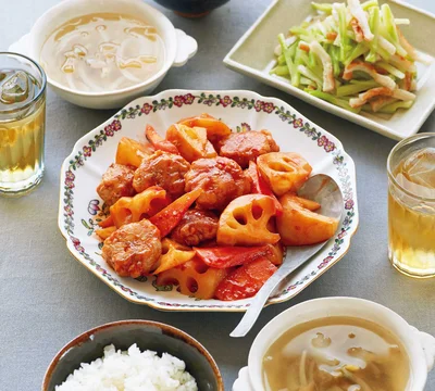 「豚こま酢豚」の献立