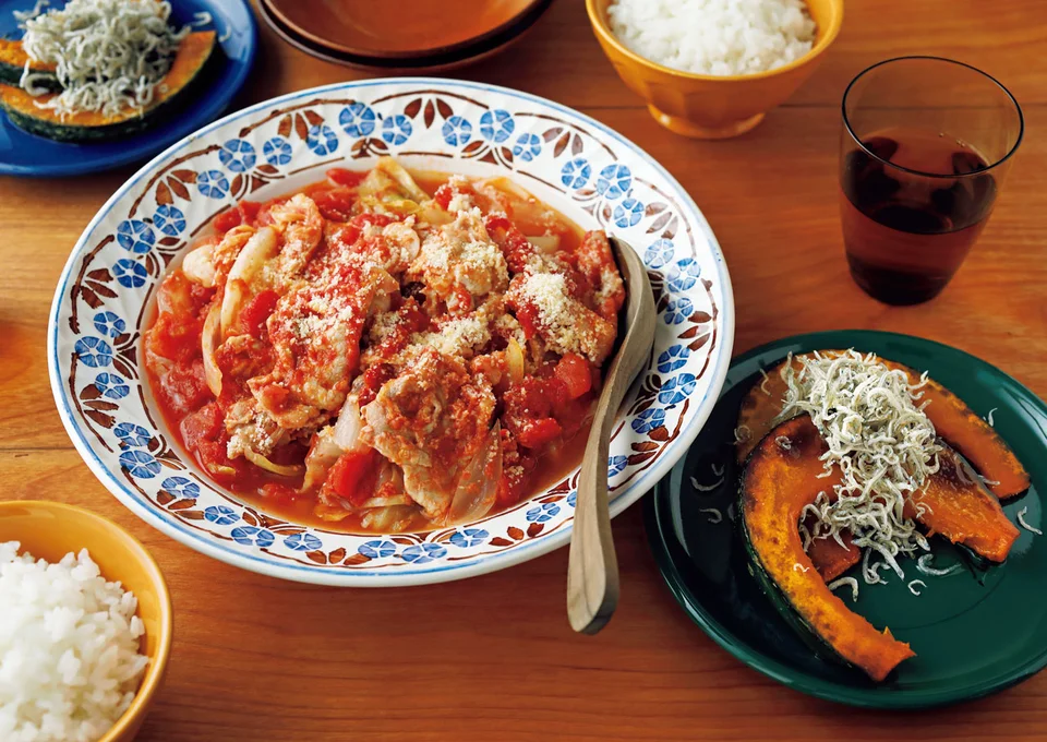 豚肉とキャベツの重ねトマト煮