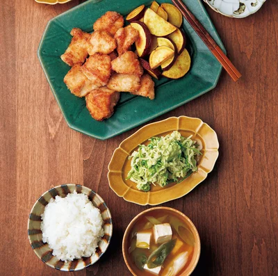 「とりむね肉のにんにくから揚げ」の献立