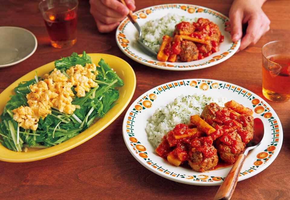 ミートボールとごぼうのトマト煮 の献立 プロのレシピならレタスクラブ