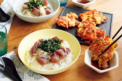 「スタミナまぐろ丼」の献立