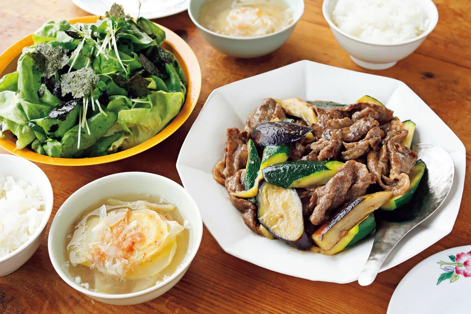 牛肉と夏野菜のオイスター炒め