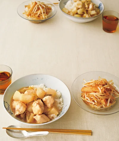 「ささ身とかぶのあんかけご飯」の献立