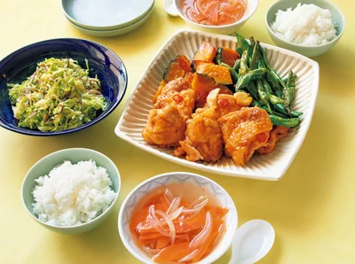 「とり肉と夏野菜の南蛮漬け」の献立