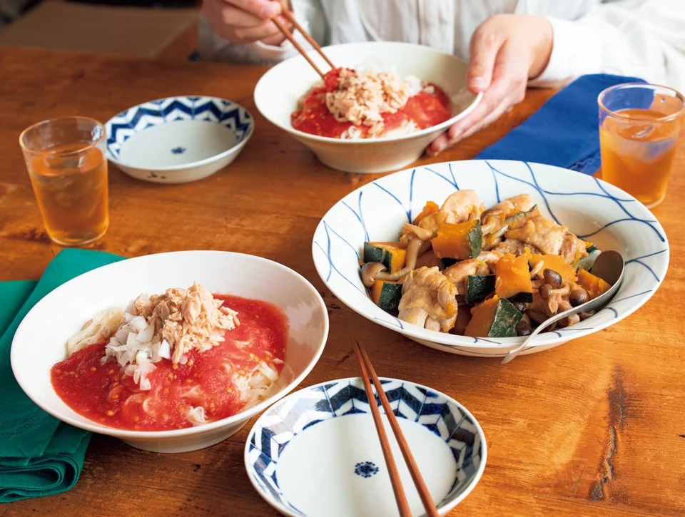 トマトだれぶっかけそうめん