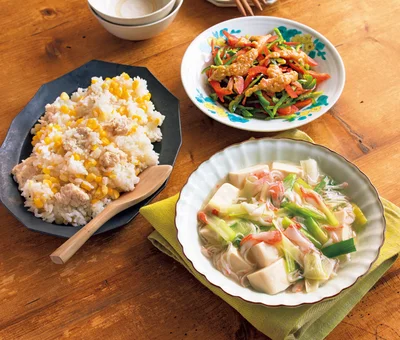 「とうもろこしご飯」の献立