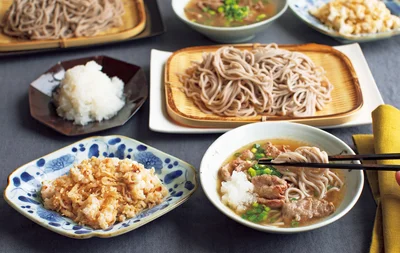 「甘辛牛肉のおろしつけそば」の献立
