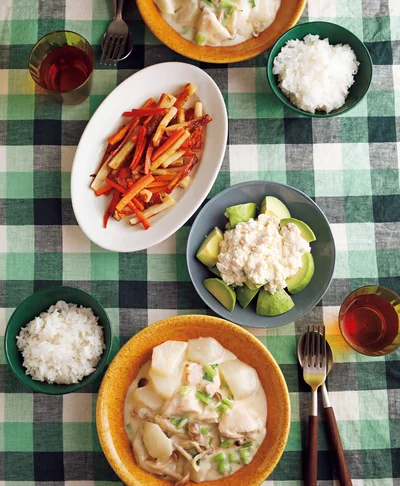 「とり肉とかぶのクリーム煮」の献立