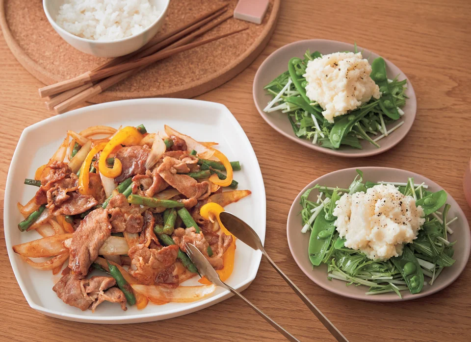 豚肉といんげんのスパイシーソース炒め