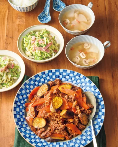 「牛肉と野菜の一気炒め」の献立