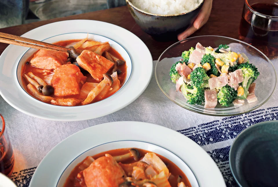 鮭と白菜のトマト煮
