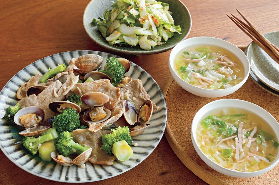 あさりと豚肉の酒蒸し
