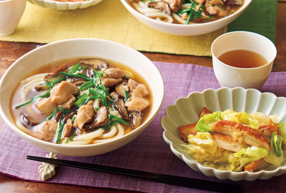 とり肉としいたけのあんかけうどん