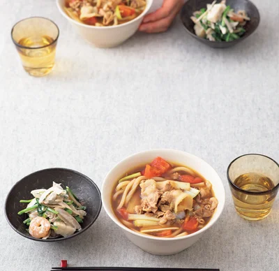 「豚こまカレーうどん」の献立