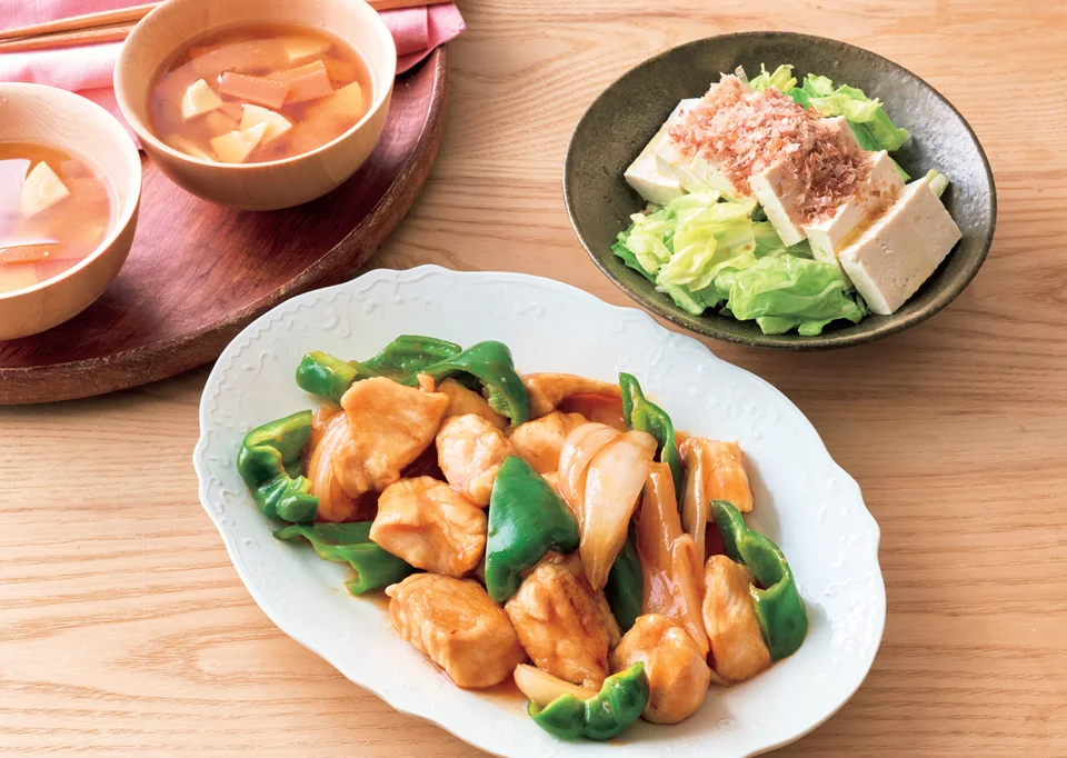 とり肉とピーマンの甘辛炒め