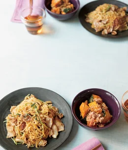 「豚肉と豆苗の焼きそば」の献立