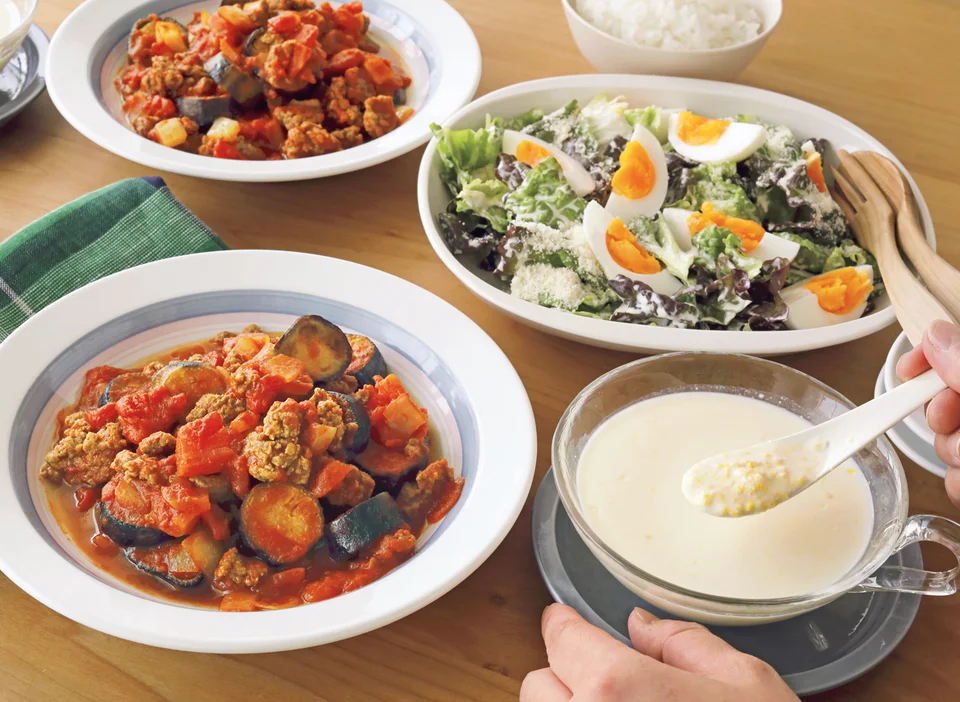 ひき肉となすのトマト煮
