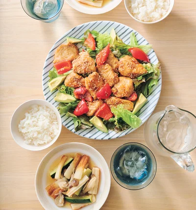 「とり肉の甘辛揚げ」の献立
