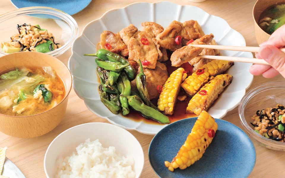 豚肉ととうもろこしの南蛮漬け