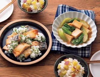 「さつまいもご飯」の献立
