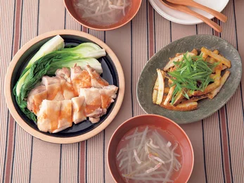 「とり肉のしっとりレンジ蒸し」の献立