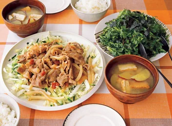 「豚肉の梅しょうが焼き」の献立