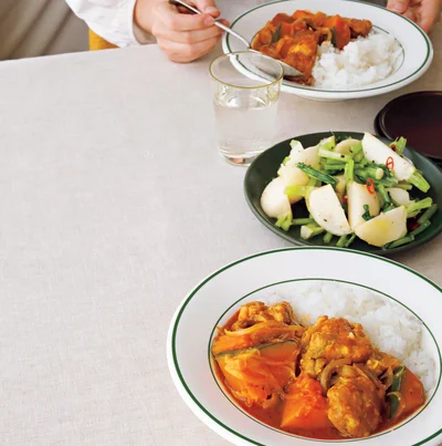「チキンパンプキンカレー」の献立