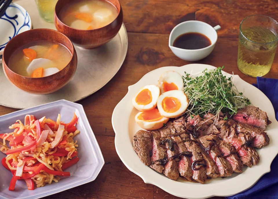 牛ステーキの和風マリネ