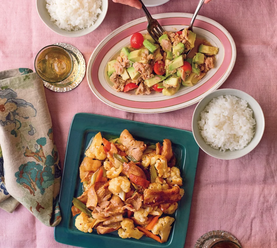 豚肉とカリフラワーのカレー炒め