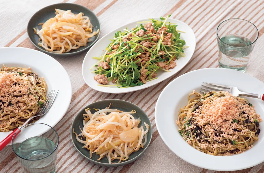 「新しいたらこパスタ」の献立