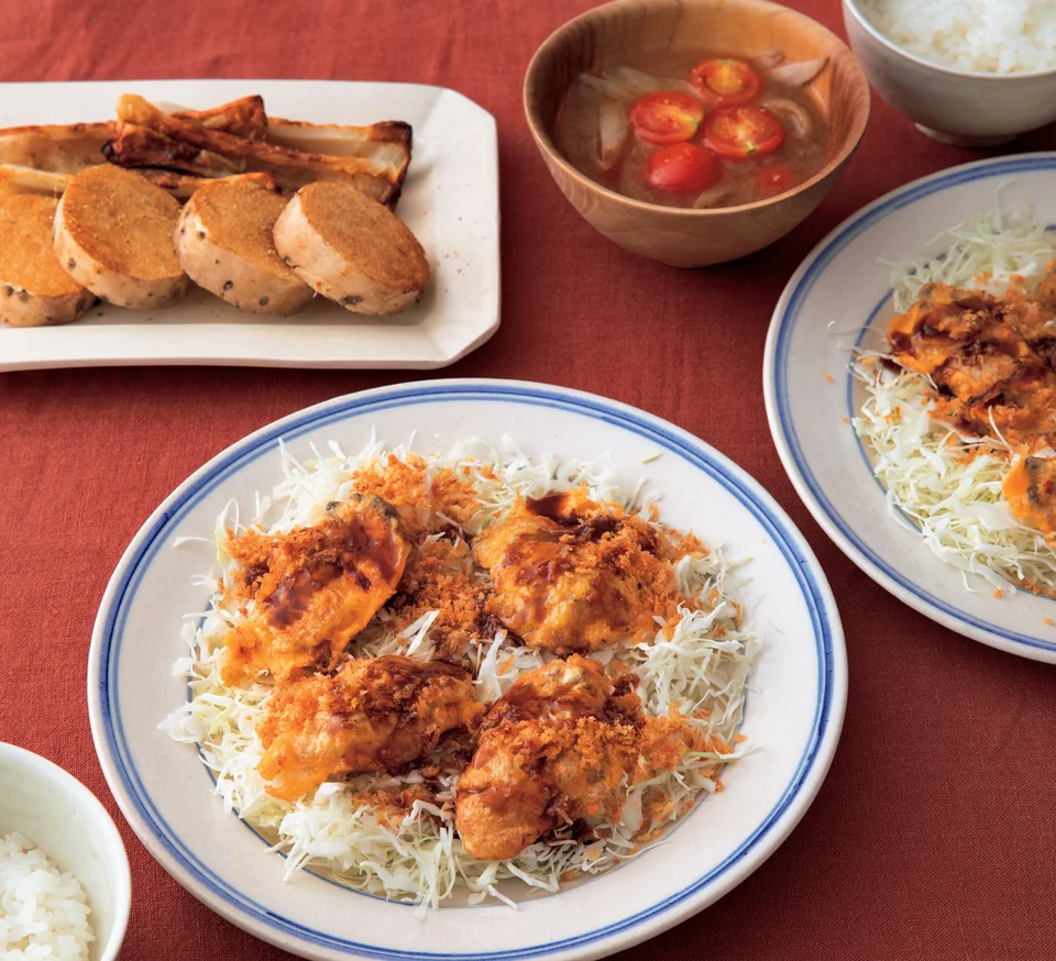 かきフライ風ピカタ