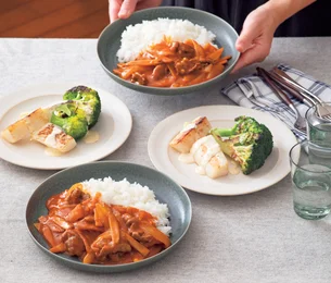 「スピードハヤシライス」の献立