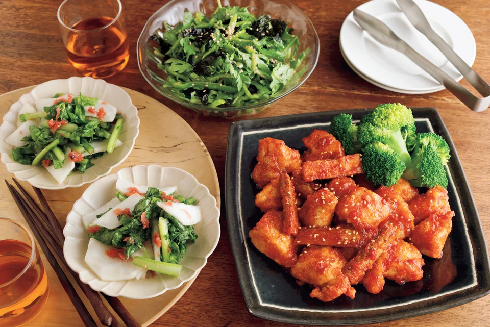 チキンとごぼうのヤンニョム風