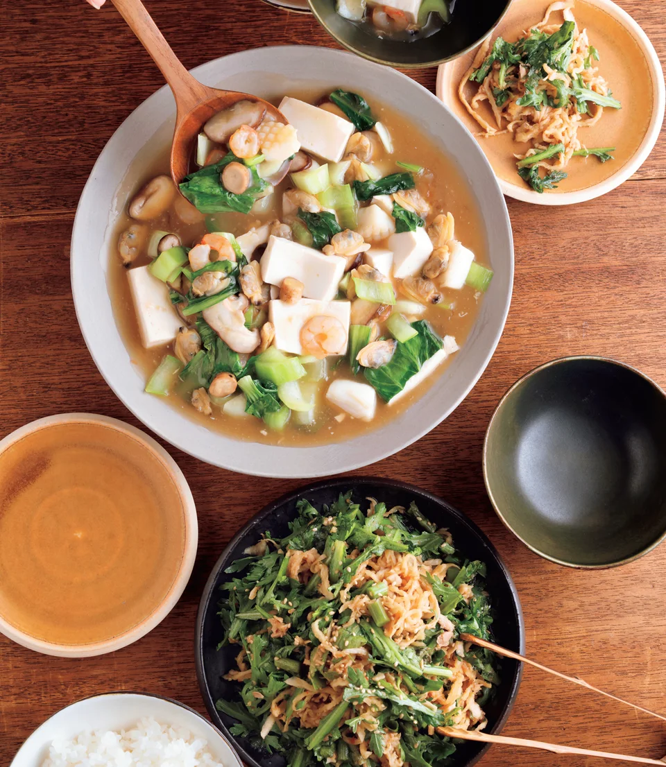 豆腐とシーフードの中華煮