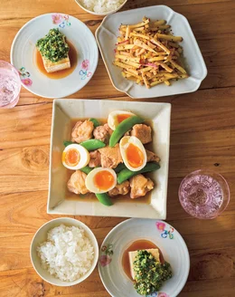 「とり肉とスナップえんどうのうま煮」の献立